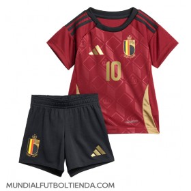Camiseta Bélgica Romelu Lukaku #10 Primera Equipación Replica Eurocopa 2024 para niños mangas cortas (+ Pantalones cortos)